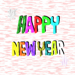 Greeting Card Design, Happy New Year, illustration