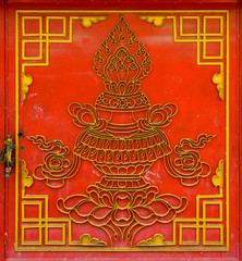 Red Tibetan door