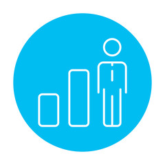 Businessman and graph line icon.