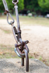 Naklejka premium metal cable link with ground base