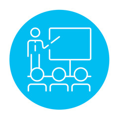 Business presentation line icon.