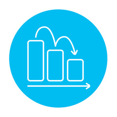 Bar chart down line icon.