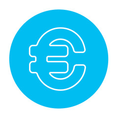 Euro symbol line icon.