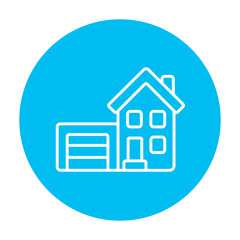House with garage line icon.