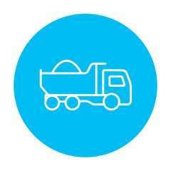 Dump truck line icon.