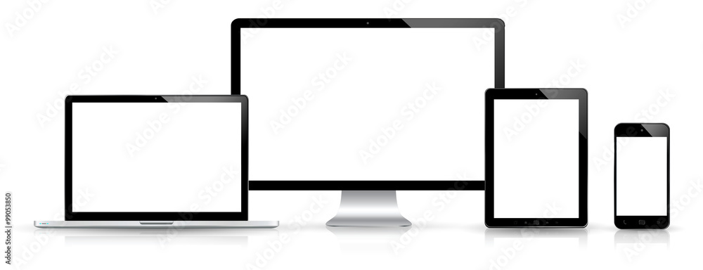 Poster modern digital tech device collection
