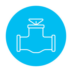Gas pipe valve line icon.