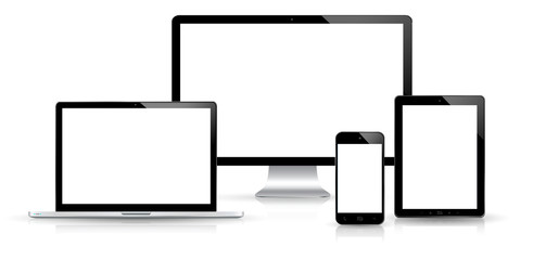 Modern digital tech device collection