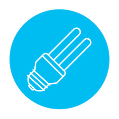Energy saving light bulb line icon.