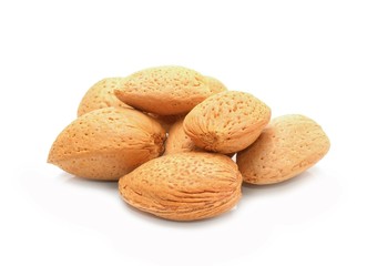 almonds isolated on white