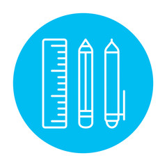 School supplies line icon.