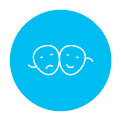 Two theatrical masks line icon.