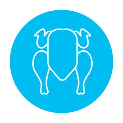 Raw chicken line icon.