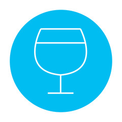 Glass of wine line icon.
