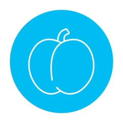 Plum with leaf line icon.