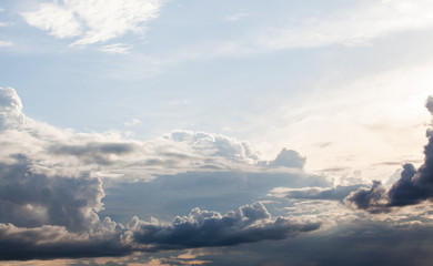 colorful dramatic sky with cloud at sunset