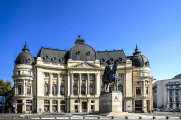 Fototapeta na wymiar The University Library, Bucharest, Romania