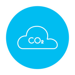 CO2 sign in cloud line icon.