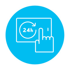 Available around the clock line icon.