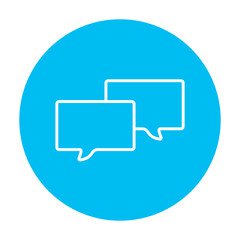 Naklejka premium Speech squares line icon.