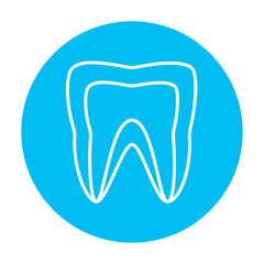 Molar tooth line icon.
