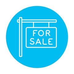 For sale placard line icon.