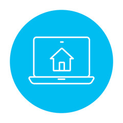 Smart house technology line icon.