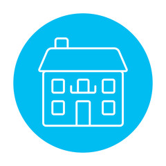 Two storey detached house line icon.