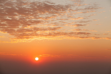 colorful dramatic sky with cloud at sunset