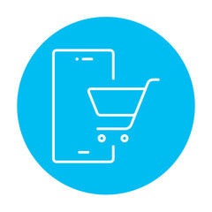 Online shopping line icon.