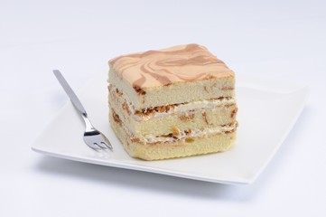 Japanese Cheese cake with white background