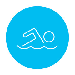 Swimmer line icon.