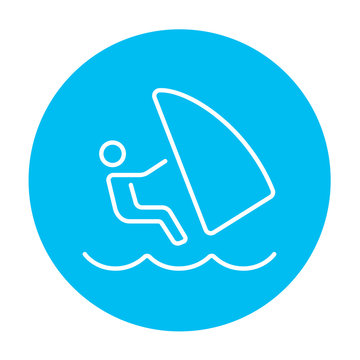 Wind surfing line icon.