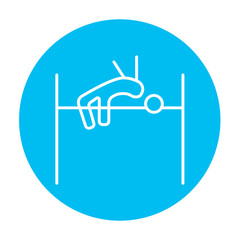 High jump line icon.