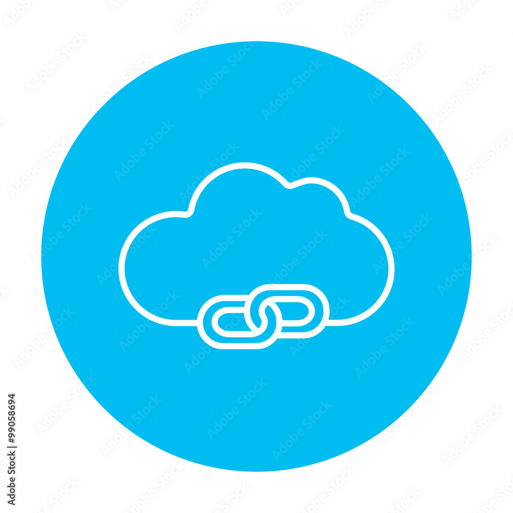 Poster cloud computing line icon.