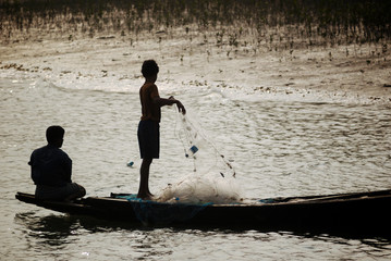 Kids fishing plastic