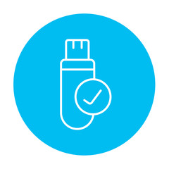 Fototapeta premium USB flash drive line icon.