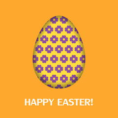 Happy easter greeting card with egg