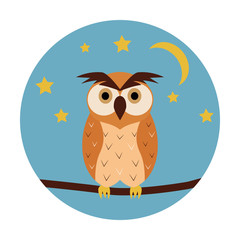 Night owl circle icon