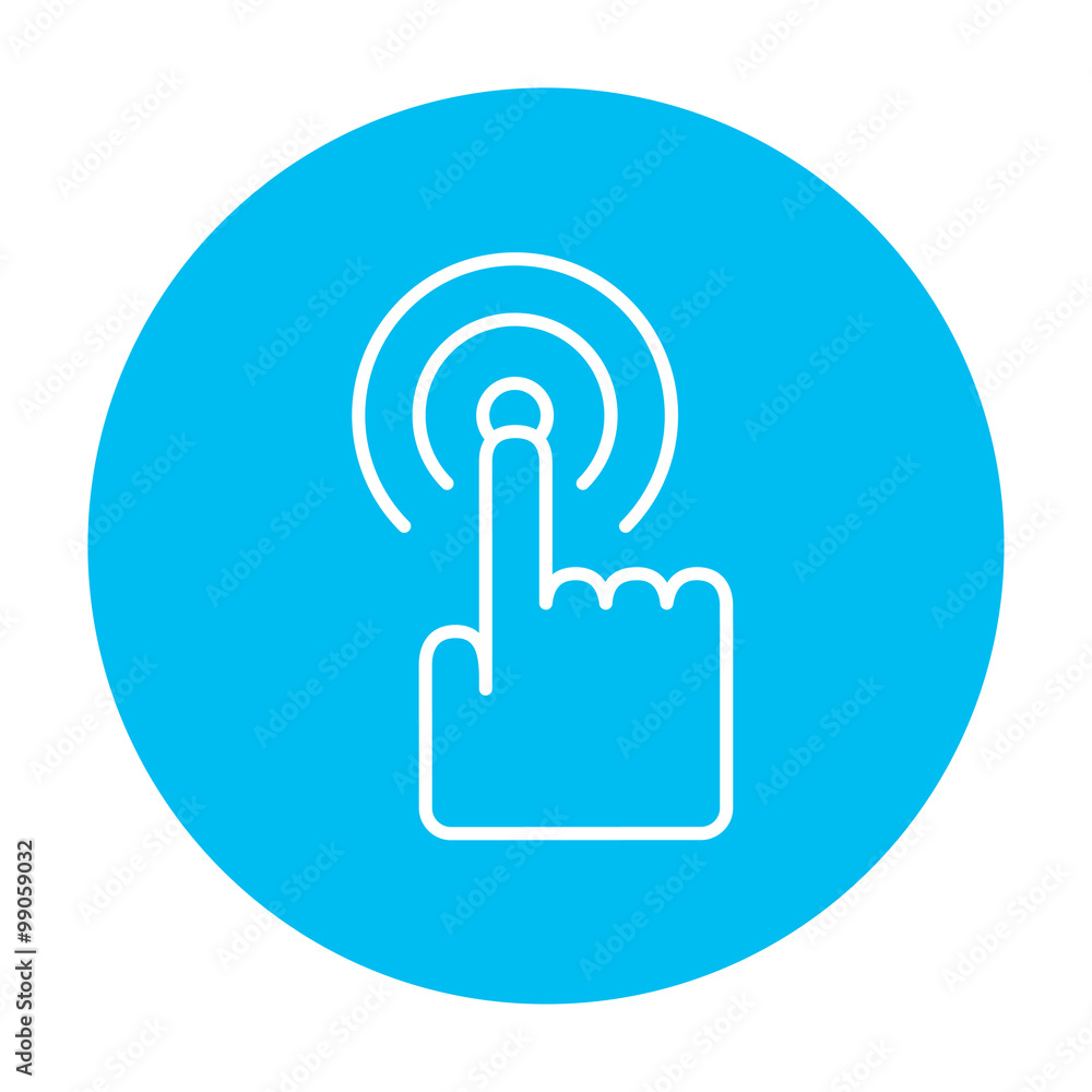 Poster Touch screen gesture line icon.