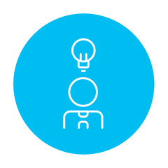 Businessman with idea line icon.
