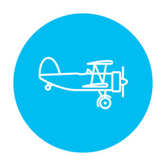 Propeller plane line icon.