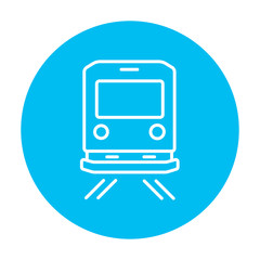 Fototapeta premium Back view of train line icon.