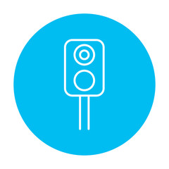 Railway traffic light line icon.