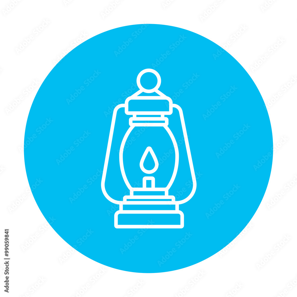 Wall mural Camping lantern line icon.