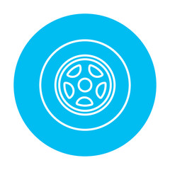 Car wheel line icon.