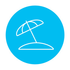 Beach umbrella line icon.