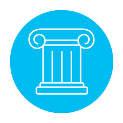 Ancient column line icon.