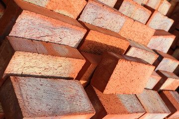 Ground bricks on a pallet