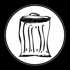 Simple doodle of a rubbish bin